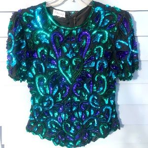 Sensational Sequin Vintage Blouse